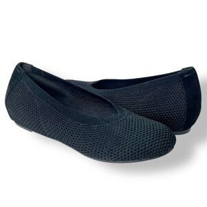 Eileen Fisher Naomi Stretch Knit Ballet Flats 6.5 black‎ suede minimalist shoes